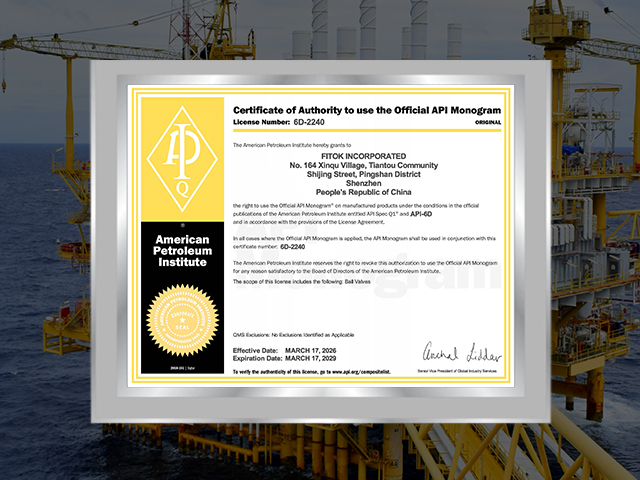 LANSHI 荣获 API 6D 证书